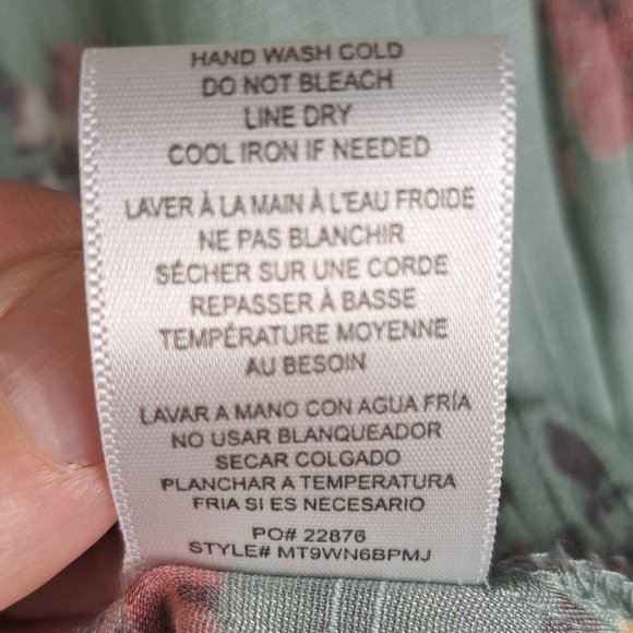 MOD Lusive Women's Floral Green 3/4 Ruffle Sleeve Blouse Boho Size Large - Picture 9 of 10